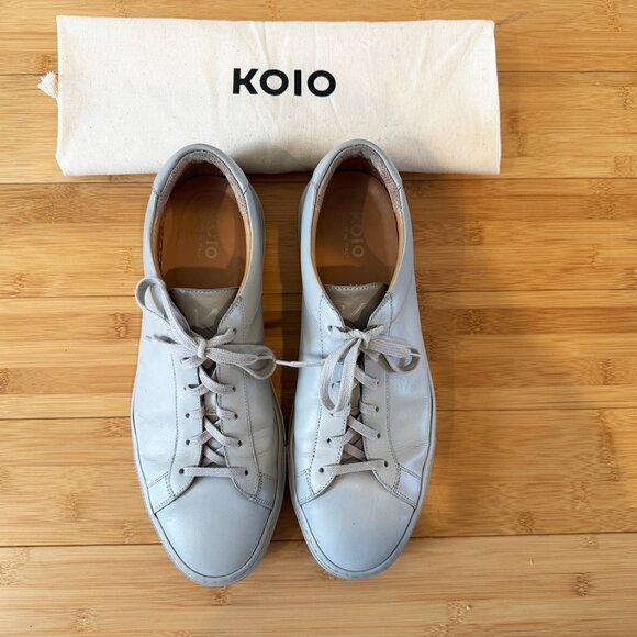 Men's Koio leather sneaker - light grey - size 11 - Picture 2 of 11